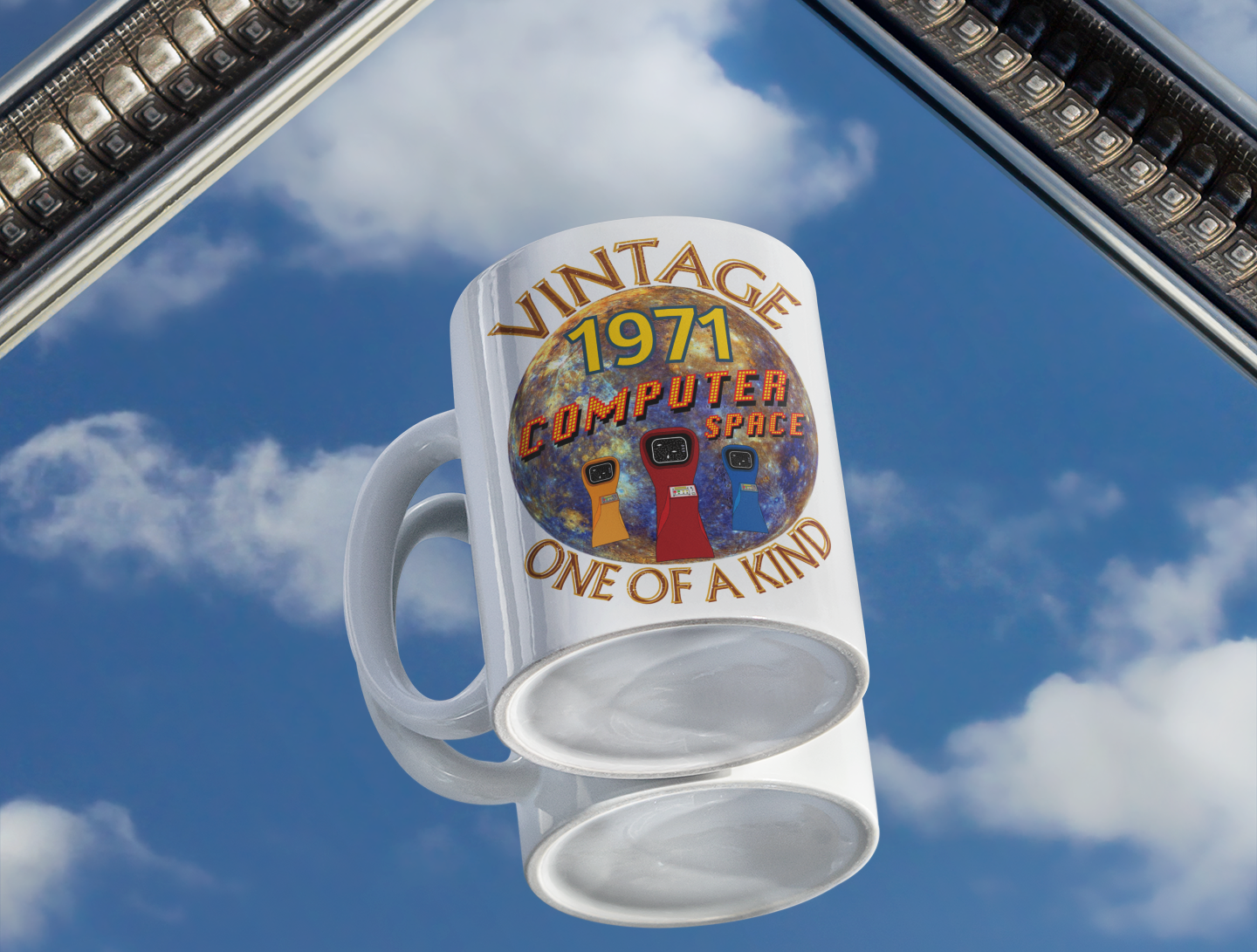 70s Vintage Computer Space Arcade Game 1971 Mug