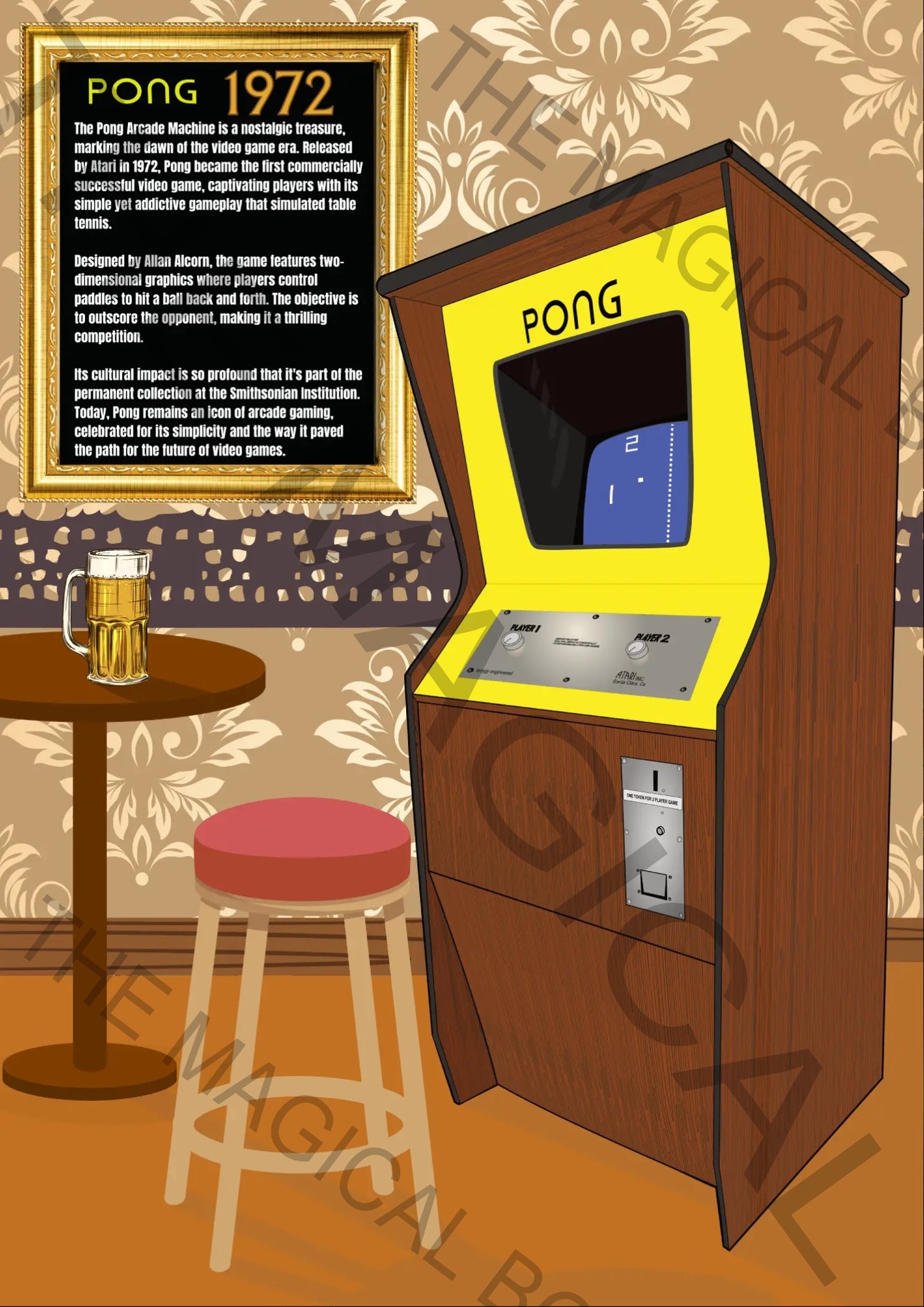 PONG Arcade Machine Wall Art