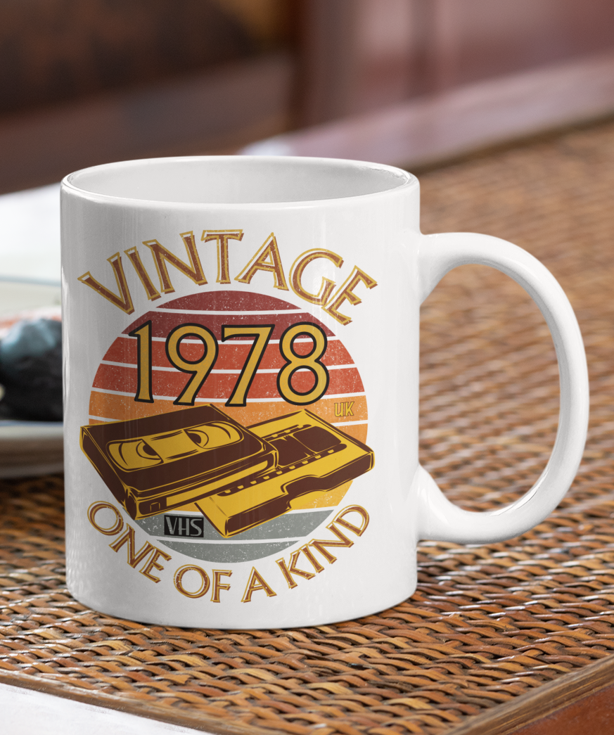 70s Vintage VHS 1978 UK Mug